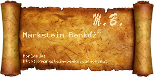 Markstein Benkő névjegykártya